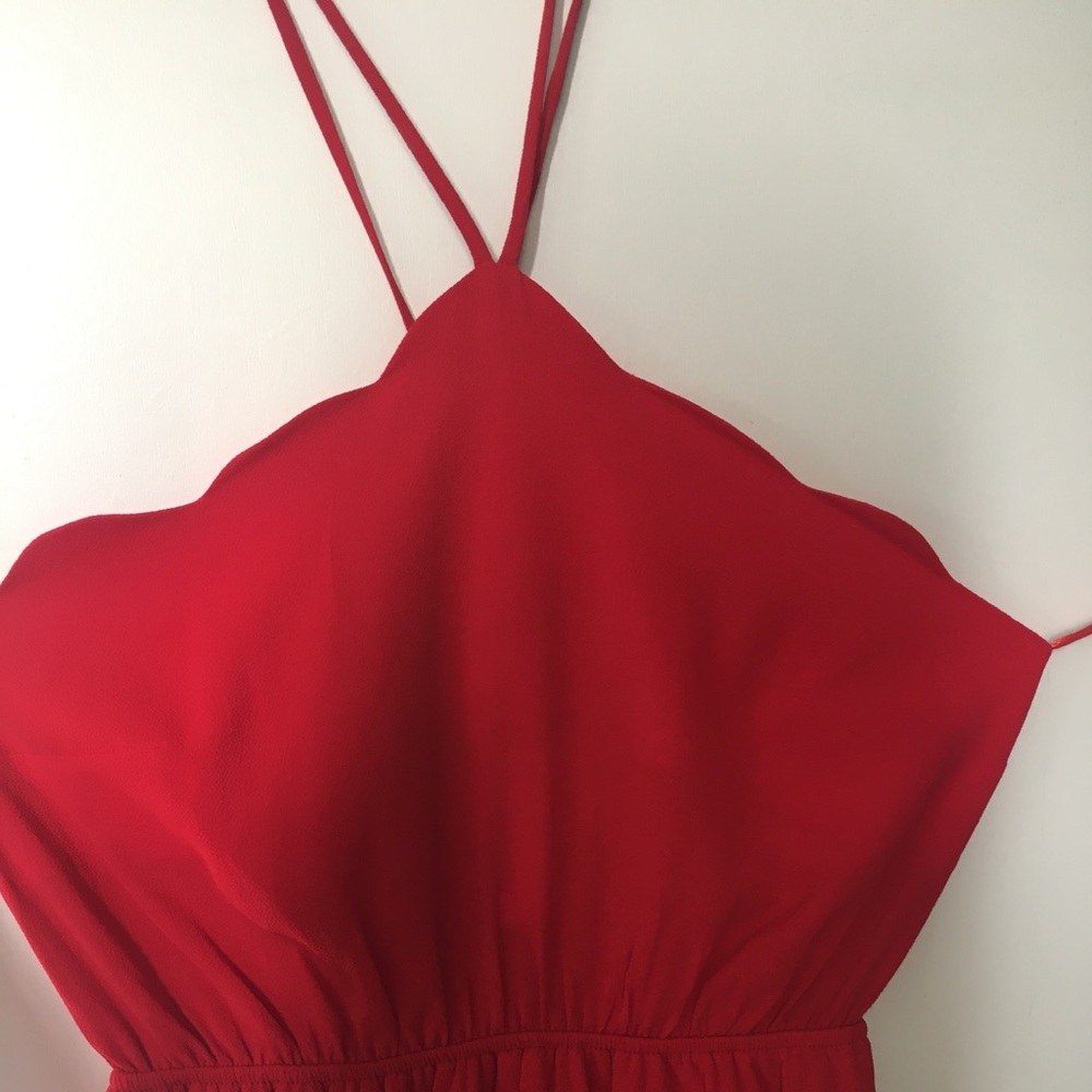 NWT RED summer scallop dress